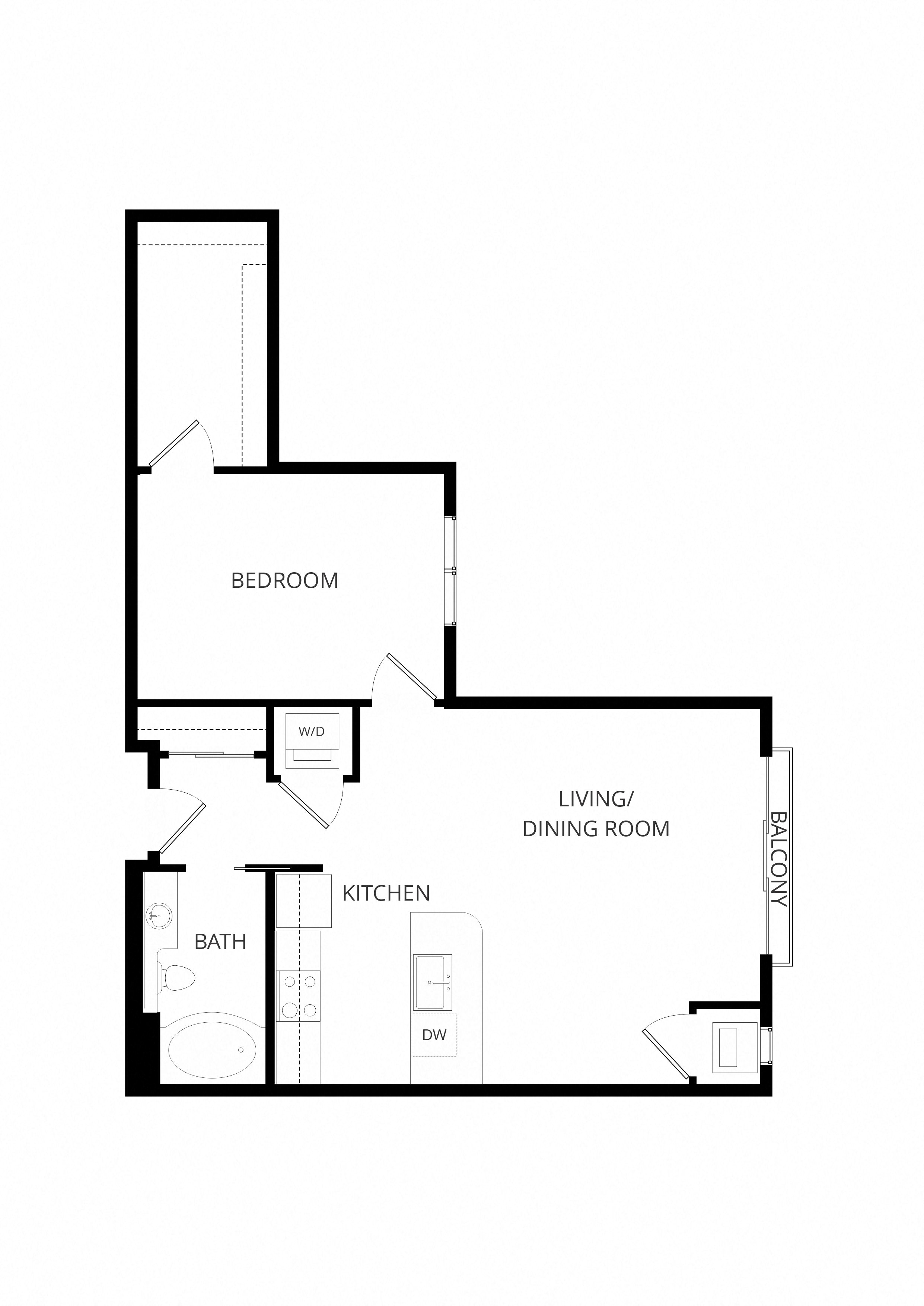 B4 1x1 floor plan